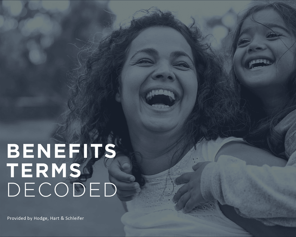 Two smiling people with the title Benefits Terms Decoded.